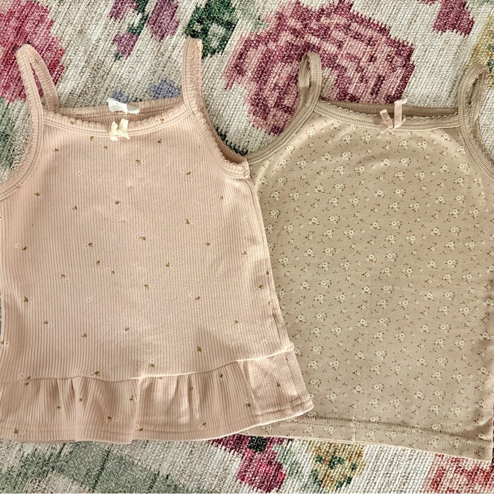 Jamie Kay Blush and Taupe Kids' Tank Tops
